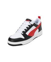 PUMA Unisex Rebound V6 Low Sneaker, Puma Wit voor alle tijden Rood Puma Zwart, 42.5 EU