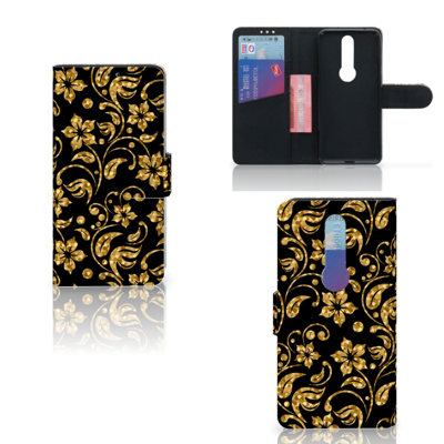 Nokia 4.2 Hoesje Gouden Bloemen