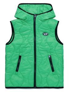 Diesel Kids gilet matelassé à logo brodé - Vert