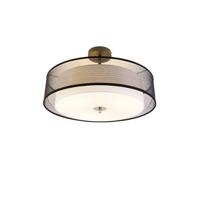 QAZQA Moderne plafondlamp zwart met wit 50 cm 3-lichts - Drum Duo - thumbnail