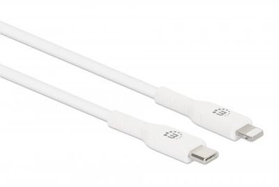 Manhattan USB-kabel USB-C stekker, Apple Lightning stekker 0.50 m Wit 394505