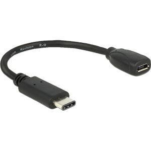 DeLOCK 65578 USB-kabel USB 2.0 0,15 m USB C Micro-USB B Zwart