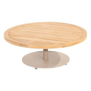 4SO Volta koffie tafel 80 cm rond teak frame latte