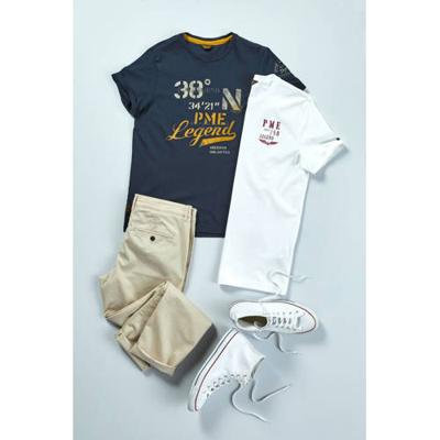 PME Legend T-shirt met printopdruk donkerblauw