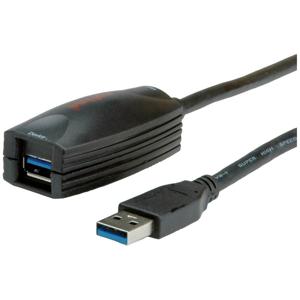 Roline USB-kabel USB 3.2 Gen1 (USB 3.0 / USB 3.1 Gen1) USB-A stekker, USB-A bus 5.00 m Zwart 12.04.1096