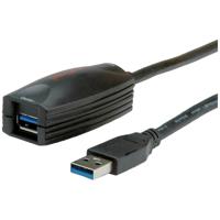 Roline USB-kabel USB 3.2 Gen1 (USB 3.0 / USB 3.1 Gen1) USB-A stekker, USB-A bus 5.00 m Zwart 12.04.1096 - thumbnail