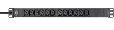 Brennenstuhl 1390007112 Stekkerdoos 19 inch 12-voudig Zwart, Zilver Apparaatstekker C13/C14 1 stuk(s)