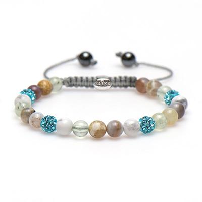 Karma Armband Spiral Baby Brown Blue Crystal