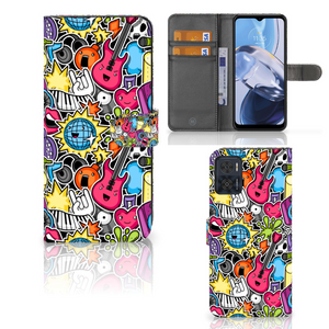 Motorola Moto E22 | E22i Wallet Case met Pasjes Punk Rock