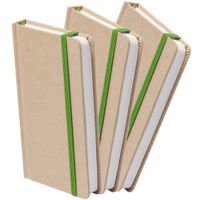 Set van 3x stuks luxe schriftjes/notitieboekjes groen met elastiek A5 formaat