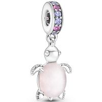 Pandora 798939C02 Hangbedel Pink Sea Turtle zilver-muranoglas-kristal roze - thumbnail