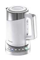 CONCEPT Hausgeräte RK3170 Waterkoker met temperatuurinstelling, Cool Touch roestvrij staal, 1,7 l, wit, 2200 W, anti-kalkfilter, functie Keep Warm
