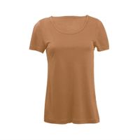 T-shirt van bio-zijde, kaneel Maat: 44/46