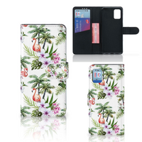 Samsung Galaxy A31 Telefoonhoesje met Pasjes Flamingo Palms