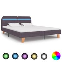 Bedframe met LED stof taupe 160x200 cm