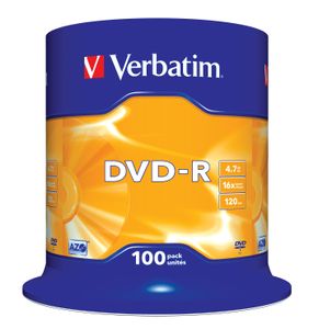 Verbatim DVD-R Matt Silver 4,7 GB 100 stuk(s)