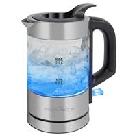 ProfiCook waterkoker | glas roestvrij staal | LED-verlichting | hittebestendige glazen waterkoker met bediening voor één hand | waterpeilindicator | 0,5 liter waterkoker | 1100 watt | PC-WKS 1228