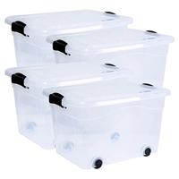 Opbergdoos, 20 l, set van 4 Anzio met wieltjes