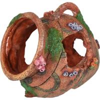 Aquarium decoratie Vasa kruik - 16 x 13 x 18 cm 16 x 13 x 18 cm Flamingo Bruin
