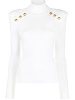 Balmain pull nervuré à boutons décoratifs - Blanc