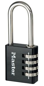 Masterlock Hangslot, 40mm, alu, 4 cijfers, zwart - 7640EURDBLKLH 7640EURDBLKLH