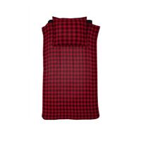 Damai Timber flanel dekbedovertrek - 1-persoons (140x200/220 cm + 1 sloop) - Flanel - Red