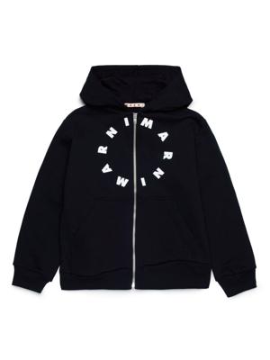 Marni Kids Hoodie met logoprint - Zwart