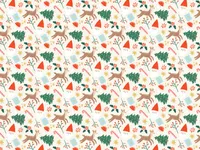 Inpakpapier Kerstmis Beige met Kerstprints (200x70cm) - thumbnail