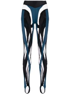 Mugler legging Spiral à empiècements - Bleu