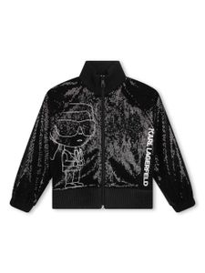 Karl Lagerfeld Kids veste bomber à sequins brodés - Noir