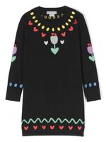 Stella McCartney Kids robe en maille intarsia - Noir