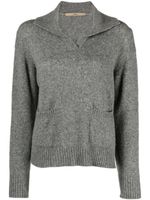 Nuur pull en maille fine à col v - Gris