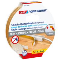 tesa SLIM 55714-00000-00 Montagetape tesa Powerbond Wit (l x b) 5 m x 9 mm 2 stuk(s) - thumbnail