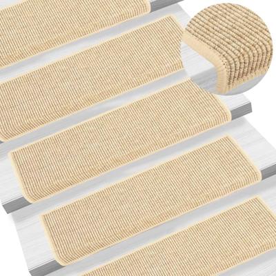 VidaXL Trapmatten 15 st 65x21x4 cm lichtbeige met rechthoekige rand VidaXL Trapmatten 15 st 65x21x4 cm lichtbeige met rechthoekige rand