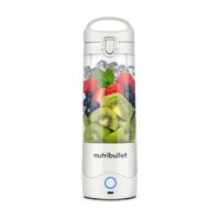 Nutribullet draagbare blender, lichtgewicht draagbare blender, 475ml BPA-vrije Tritan, miniblender met 4-punts roestvrijstalen mes, multifunctionele blender, USB-C oplader, 15+ mengcycli, Wit, NBP003W