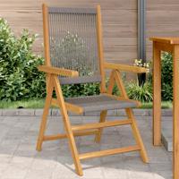 Tuinstoelen 2 st massief acaciahout en polypropeen grijs