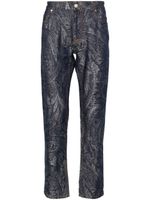 ETRO paisley-jacquard straight-leg trousers - Bleu