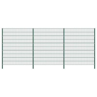 vidaXL Schuttingpaneel met palen 5,1x2 m ijzer groen