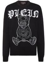 Philipp Plein pull en laine à imprimé ourson - Noir