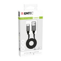 Emtec USB-kabel USB 3.2 Gen2 (USB 3.1 Gen2) USB-A stekker, USB-C stekker 1.20 m Zwart ECCHAT700TCU3 - thumbnail