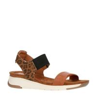 s.Oliver sandalen panterprint/cognac
