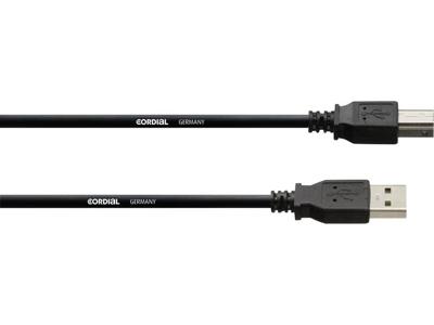 Cordial USB-kabel USB 2.0 USB-A stekker, USB-B stekker 1.80 m Zwart CUSB 1,8