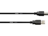 Cordial USB-kabel USB 2.0 USB-A stekker, USB-B stekker 1.80 m Zwart CUSB 1,8