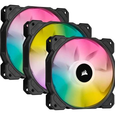 Corsair iCUE SP120 RGB ELITE Performance + Lighting Node CORE case fan 3 stuks, 4-pins PWM fan-connector Corsair iCUE SP120 RGB ELITE Performance + Lighting Node CORE case fan 3 stuks, 4-pins PWM fan-connector