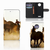 Motorola Moto C Plus Telefoonhoesje met Pasjes Design Cowboy