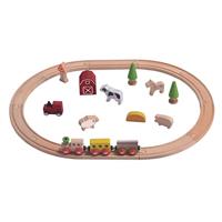 EverEarth spoorwegset Boerderij EE33590 Houten spoorwegset met dieren voor kinderen vanaf 36 maanden