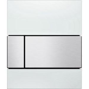 Urinoir Bedieningsplaat TECE Square Glas Wit 10,4x12,4 cm (met RVS toetsen)