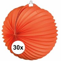 30x Lampionnen oranje 22 cm