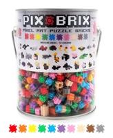 Cefa Toys - Pix Brix Pixel Art metalen doos, 1500 stuks, verschillende kleuren, middelste serie, horizontaal, verticaal, diagonaal, CREA mozaïek, 2D-, 3D-figuren, compatibel met andere merken,