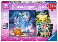 Ravensburger puzzel Disney Princess met hun vriendjes - 3 x 49 stukjes